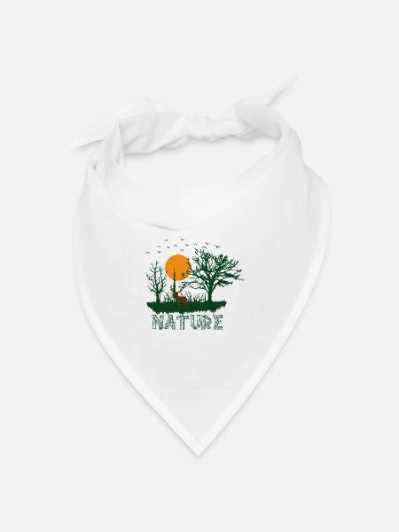 Natur - Bandana Dreieckstuch - Weiß