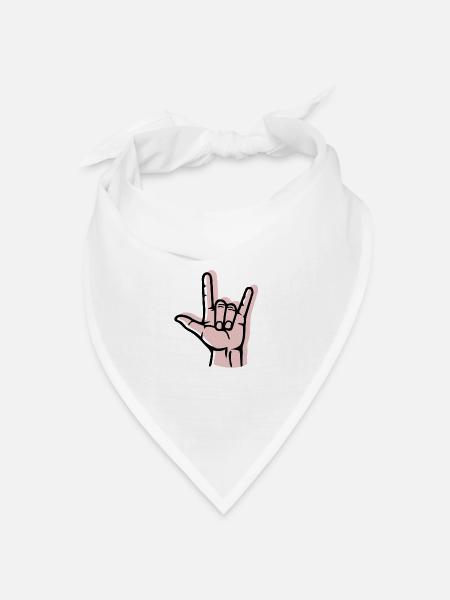 Hand - Metal - Versatz - Bandana Dreieckstuch - Weiß
