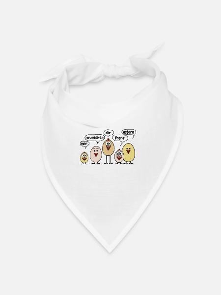 Frohe Ostern Osterküken Lustig Spruch Osterfest - Bandana Dreieckstuch - Weiß