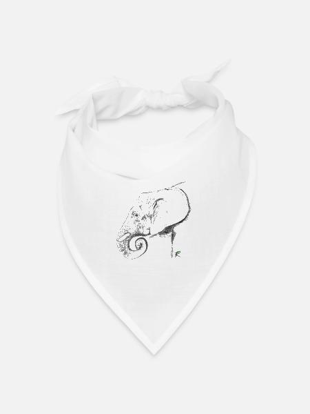 Elefant - Bandana Dreieckstuch - Weiß