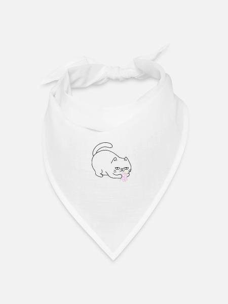 Kätzchen - Bandana Dreieckstuch - Weiß
