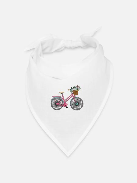 Damenfahrrad Blumen - Bandana Dreieckstuch - Weiß