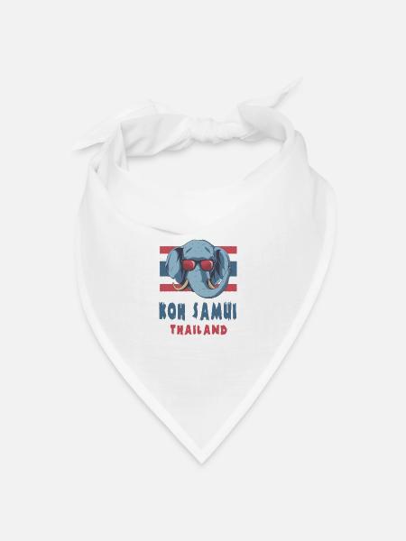 Koh Samui Thailand Design - Bandana Dreieckstuch - Weiß