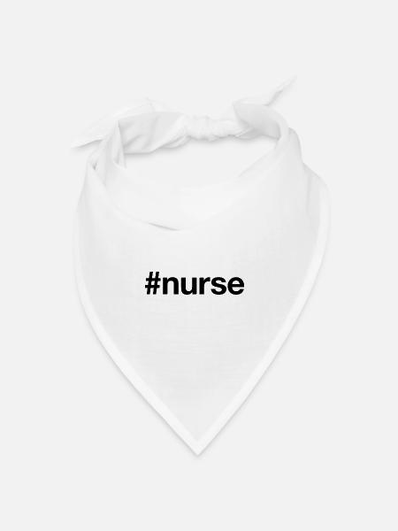 NURSE Hashtag Krankenschwester - Bandana Dreieckstuch - Weiß