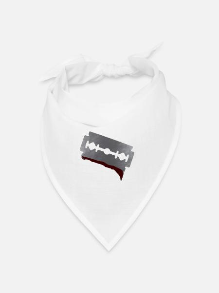 Rasierklinge - Bandana Dreieckstuch - Weiß