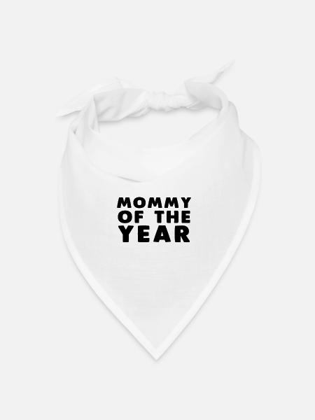 Mutter des Jahres - Geschenkidee für Mama - Bandana Dreieckstuch - Weiß