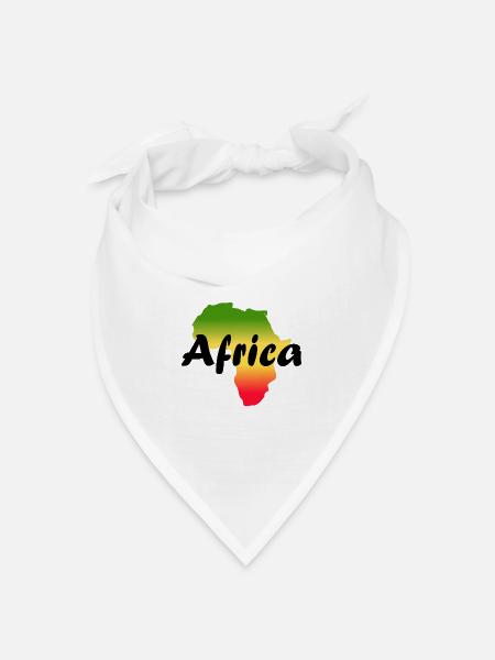 T-Shirt africa grün gelb rot reggae - Bandana Dreieckstuch - Weiß
