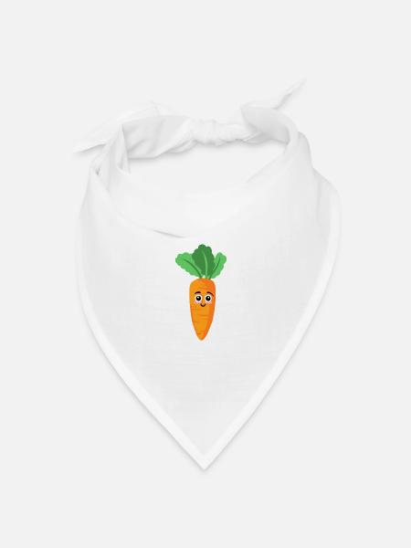 Karotte - Bandana Dreieckstuch - Weiß