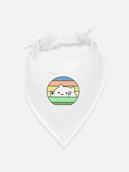 Bongo Cat 3 - Bandana Dreieckstuch - Weiß