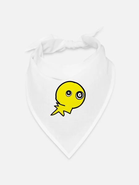 süßer Monstercharakter - Bandana Dreieckstuch - Weiß