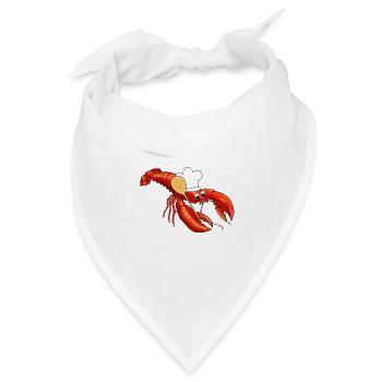 The Chef, Koch, Köchin, Hummer - Bandana Dreieckstuch - Weiß - Vorne
