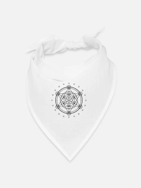 Merkaba schwarz - Bandana Dreieckstuch - Weiß