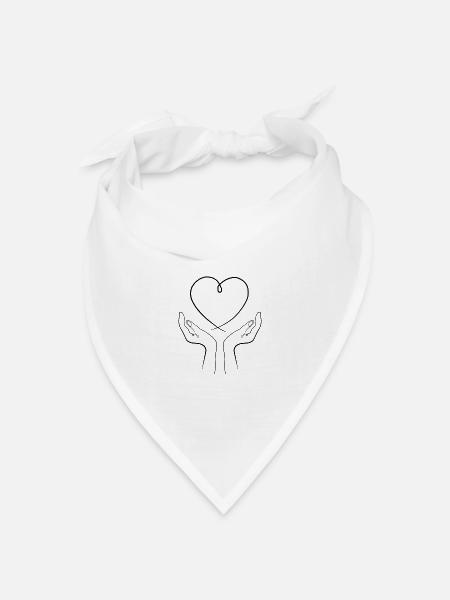 Liebe in deinen Händen - Bandana Dreieckstuch - Weiß