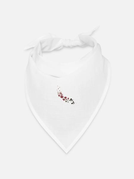 Japanese Flowers - Bandana Dreieckstuch - Weiß