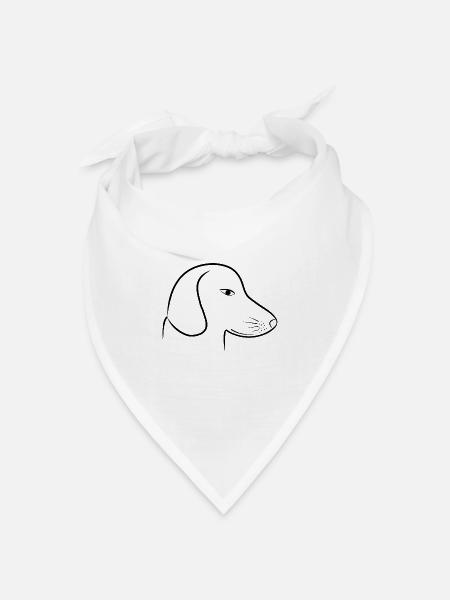 süßer Dackel Kopf - Bandana Dreieckstuch - Weiß