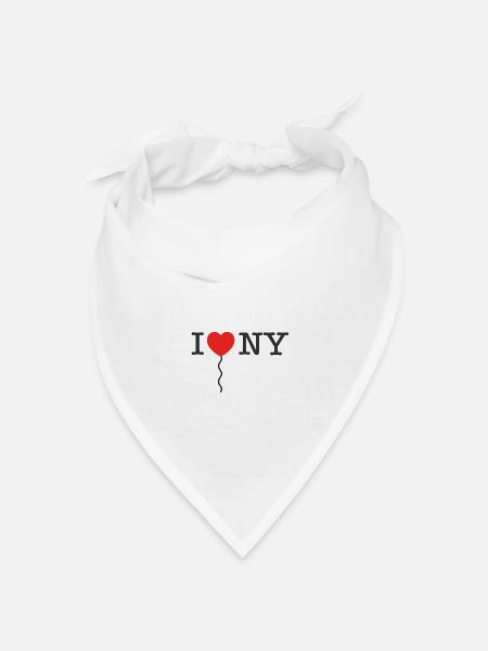 I Love NY | I Love New York | I Heart NY - Bandana Dreieckstuch - Weiß