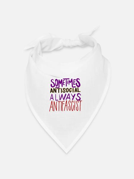 ANTISOCIAL ANTIFASCIST - Bandana Dreieckstuch - Weiß