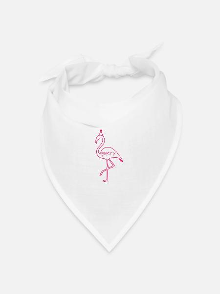 Party Flamingo - Bandana Dreieckstuch - Weiß