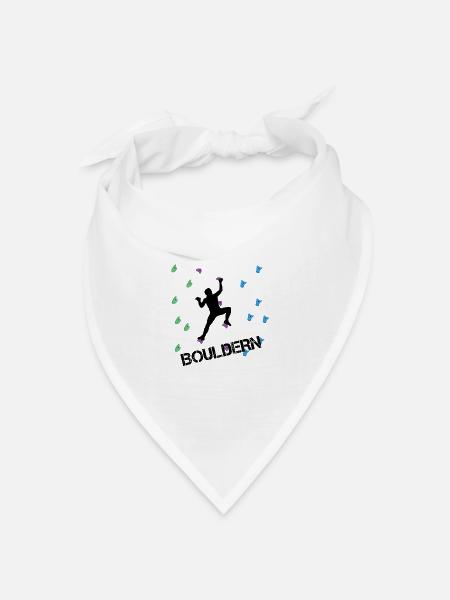 Bouldern Bouldering Klettern Kletterer - Bandana Dreieckstuch - Weiß