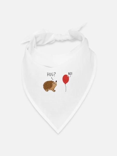Umarmung? Nein! - Bandana Dreieckstuch - Weiß