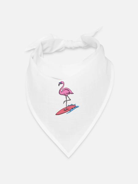 Cool Flamingo Surfen Urlaub Sommer Sonne Ferien - Bandana Dreieckstuch - Weiß