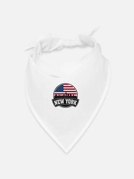 New York New York USA Skyline Reisen Souvenir Amer - Bandana Dreieckstuch - Weiß