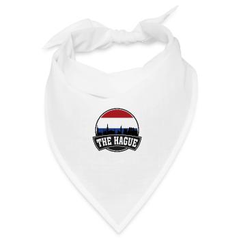 Den Haag Niederlande Skyline Travel Souvenir Dutc - Bandana Dreieckstuch - Weiß - Vorne
