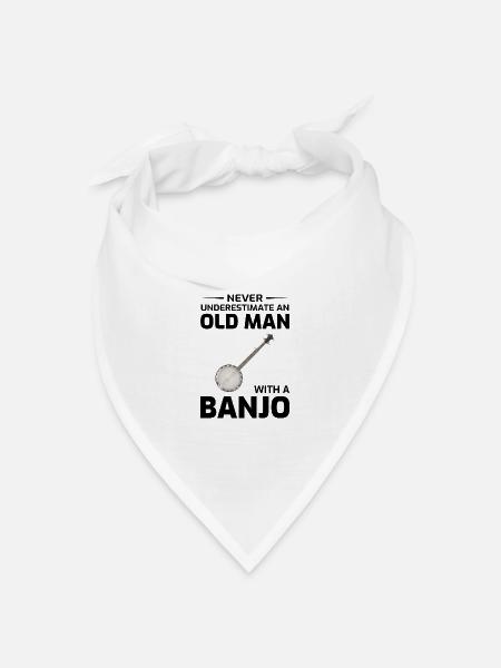Banjo Bluegrass Music Traditionelles lustiges Geschenk - Bandana Dreieckstuch - Weiß
