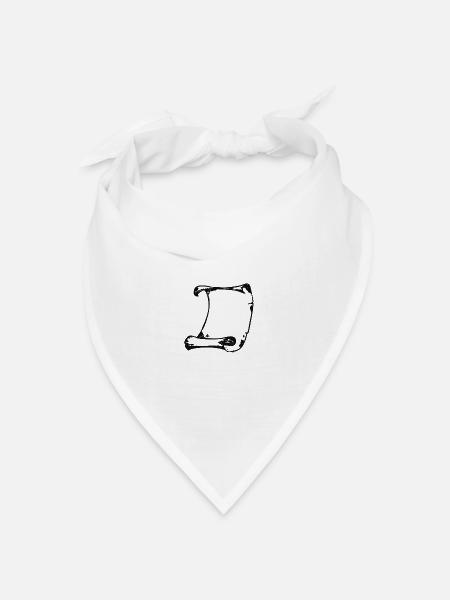 Schwarzer Pinselrahmen - Bandana Dreieckstuch - Weiß