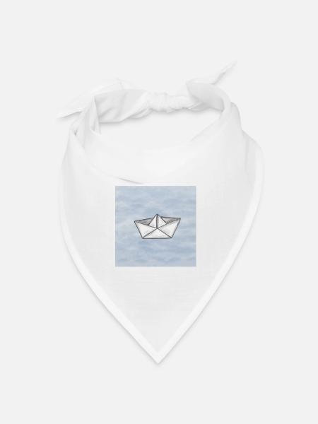 Papierschiff - Bandana Dreieckstuch - Weiß