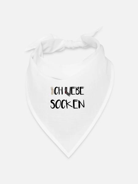 Ich liebe Socken! - Bandana Dreieckstuch - Weiß
