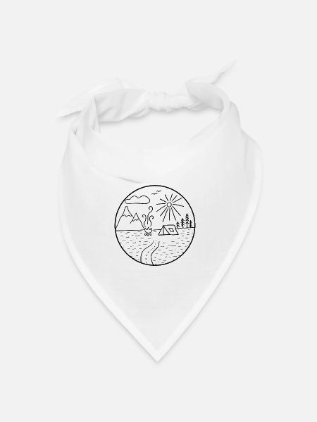Camping - Bandana Dreieckstuch - Weiß