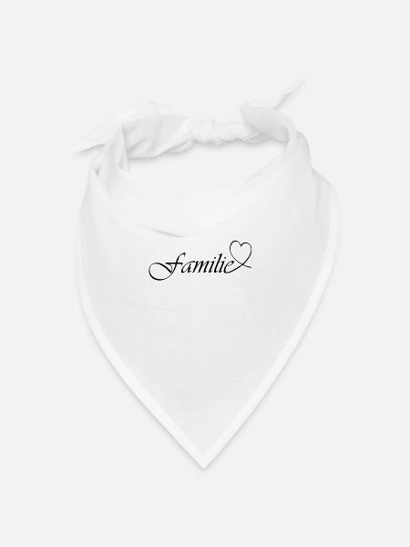 Familie Herz - Bandana Dreieckstuch - Weiß