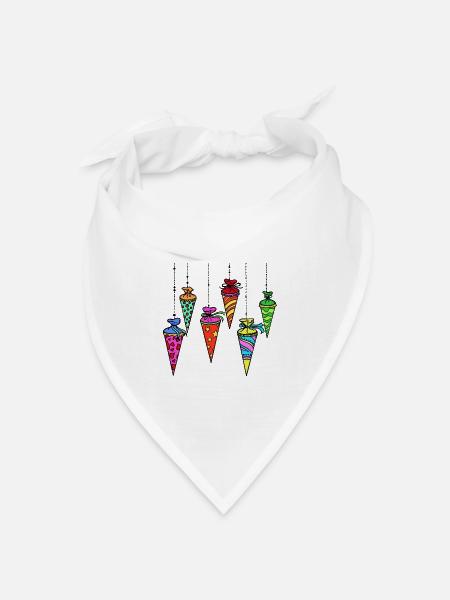 Schultüte Schulanfang Schulstart Schulbeginn - Bandana Dreieckstuch - Weiß
