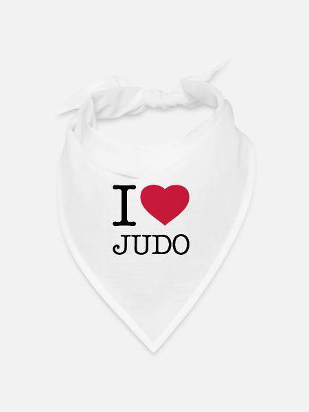 I LOVE JUDO - Bandana Dreieckstuch - Weiß