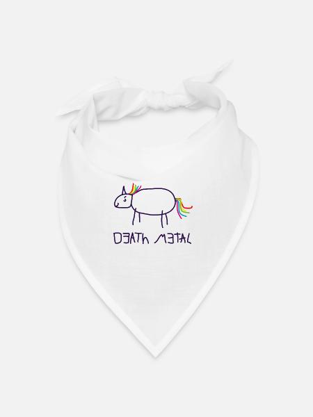 Death Metal Einhorn - Bandana Dreieckstuch - Weiß
