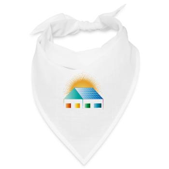 Solarzelle auf dem Hausdach für positive Energie - Bandana Dreieckstuch - Weiß - Vorne