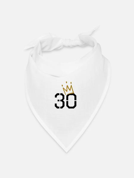 30 Jahre alt - 30 Krone - 30 Geburtstag - Bandana Dreieckstuch - Weiß