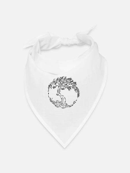 Eleganter Lebensbaum - Bandana Dreieckstuch - Weiß