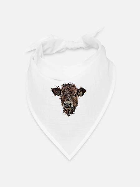 Kuh - Bandana Dreieckstuch - Weiß