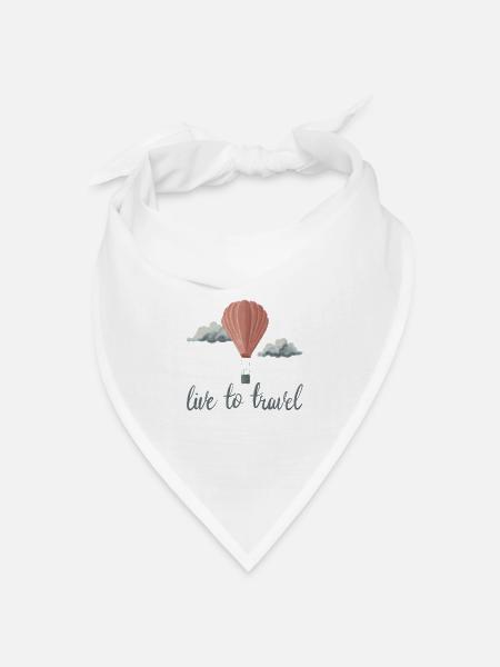 Live To Travel - Bandana Dreieckstuch - Weiß