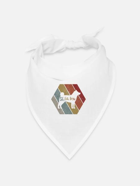 Shiba Inu Retro Hund Silhouette Haustier Geschenk - Bandana Dreieckstuch - Weiß