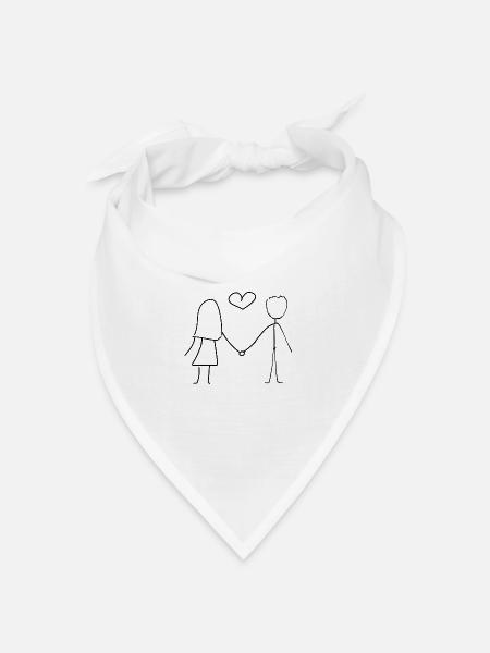 Liebespaar Liebe - Bandana Dreieckstuch - Weiß
