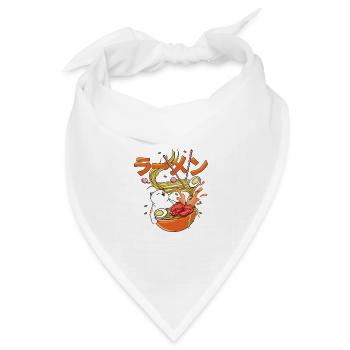 Happy Cat Ramen - Bandana Dreieckstuch - Weiß - Vorne