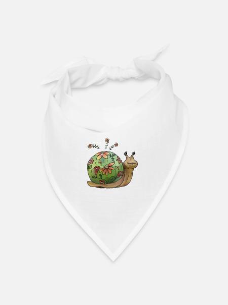Blumenschnecke - Bandana Dreieckstuch - Weiß