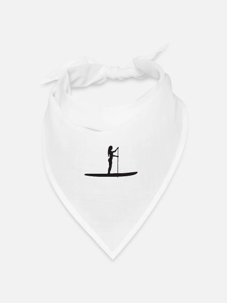 Frau Stand Up Paddle Paddling Paddleboarding - Bandana Dreieckstuch - Weiß