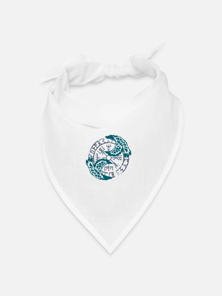 Wikingerkrähe und Vegvisir - Bandana Dreieckstuch - Weiß