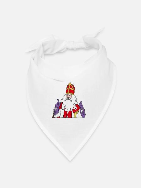 Sinterklaas Daumen hoch zwartepiet - Bandana Dreieckstuch - Weiß