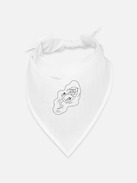 schwimmender Otter - Bandana Dreieckstuch - Weiß