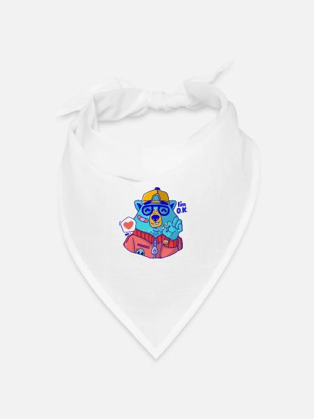 Gute Laune Bär - Bandana Dreieckstuch - Weiß